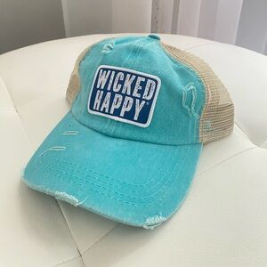 Wicked Happy Aqua Beachy Hat